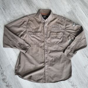 Harley Davidson Men's  L 100% Cotton  Motorcycle Shirt Logo Twill